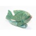 Fish Natural Green Indian Jade Stone Hand Carved Painted Home Decor Gift B228